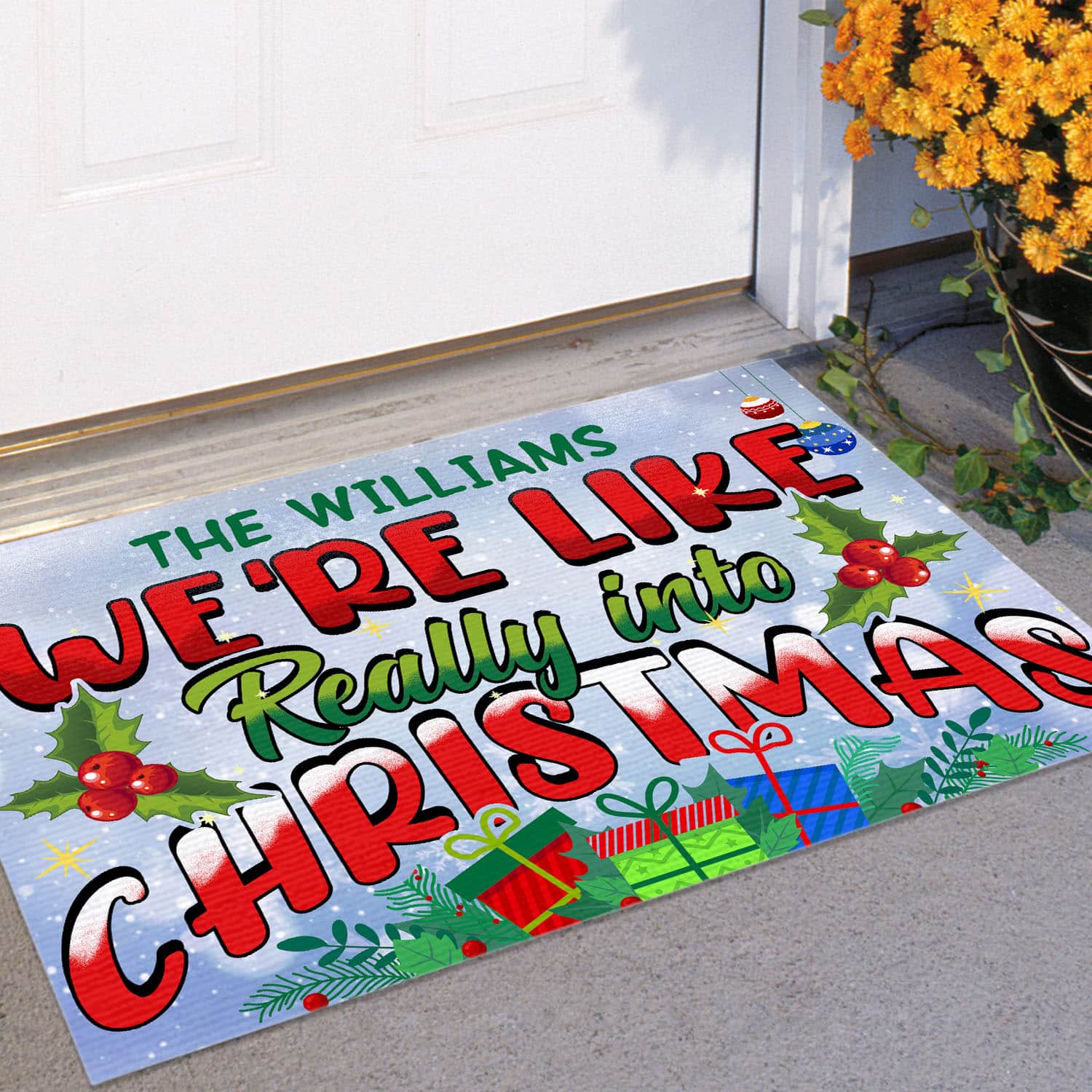 6MH. Into Xmas Mat (Sample Design) Doormat mockup 11