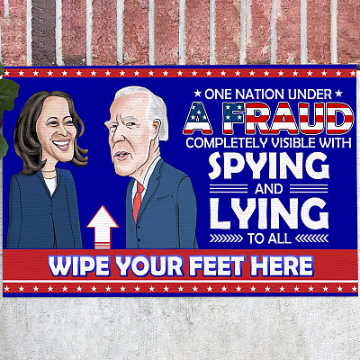 Nation Under A Fraud Completely Visible With Spying and Lying To All Decorative Doormat - Welcome Mat