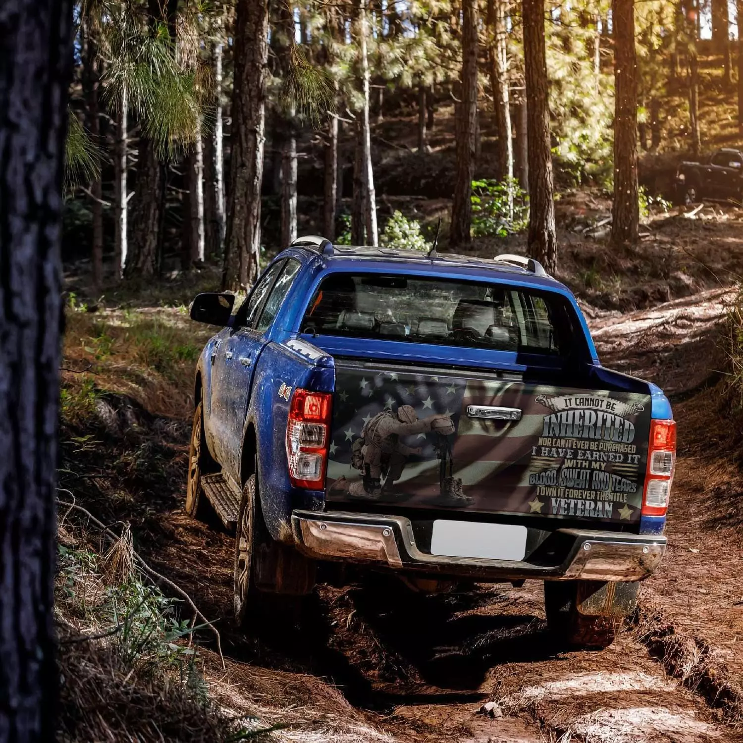 10VT. Veteran It Cannot Be Inherited Tailgate Wrap Mockup 16