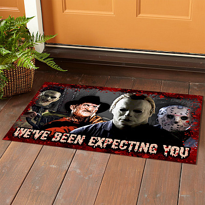 Alternative view of Halloween Horror We've Been Expecting You Decorative Doormat - Halloween Movie Character Welcome Mat