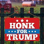 9BN. Honk For Trump Metal Sign Mockup 2