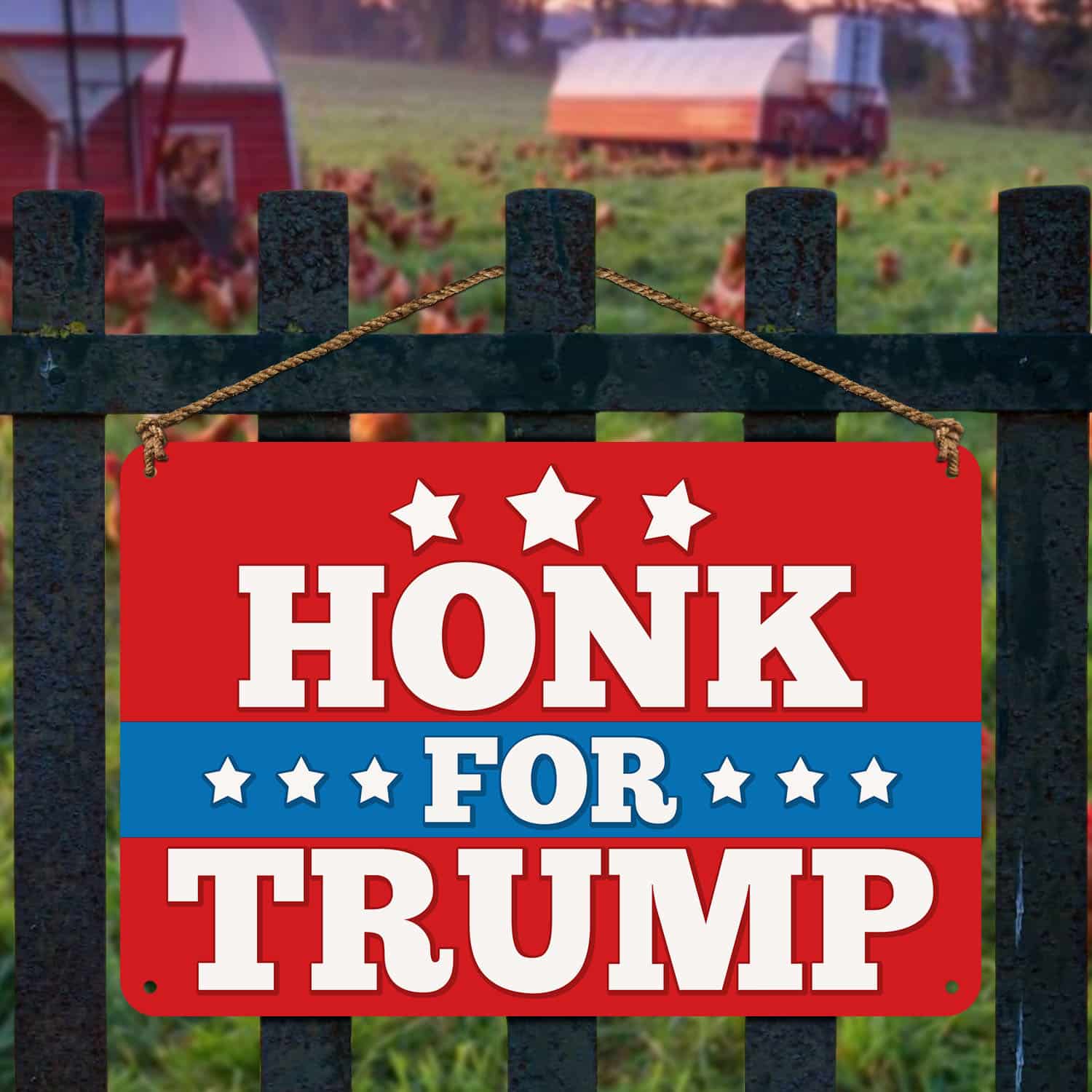 9BN. Honk For Trump Metal Sign Mockup 2