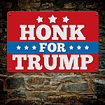 9BN. Honk For Trump Metal Sign Mockup 7