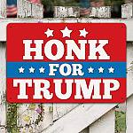 9BN. Honk For Trump Metal Sign Mockup 8