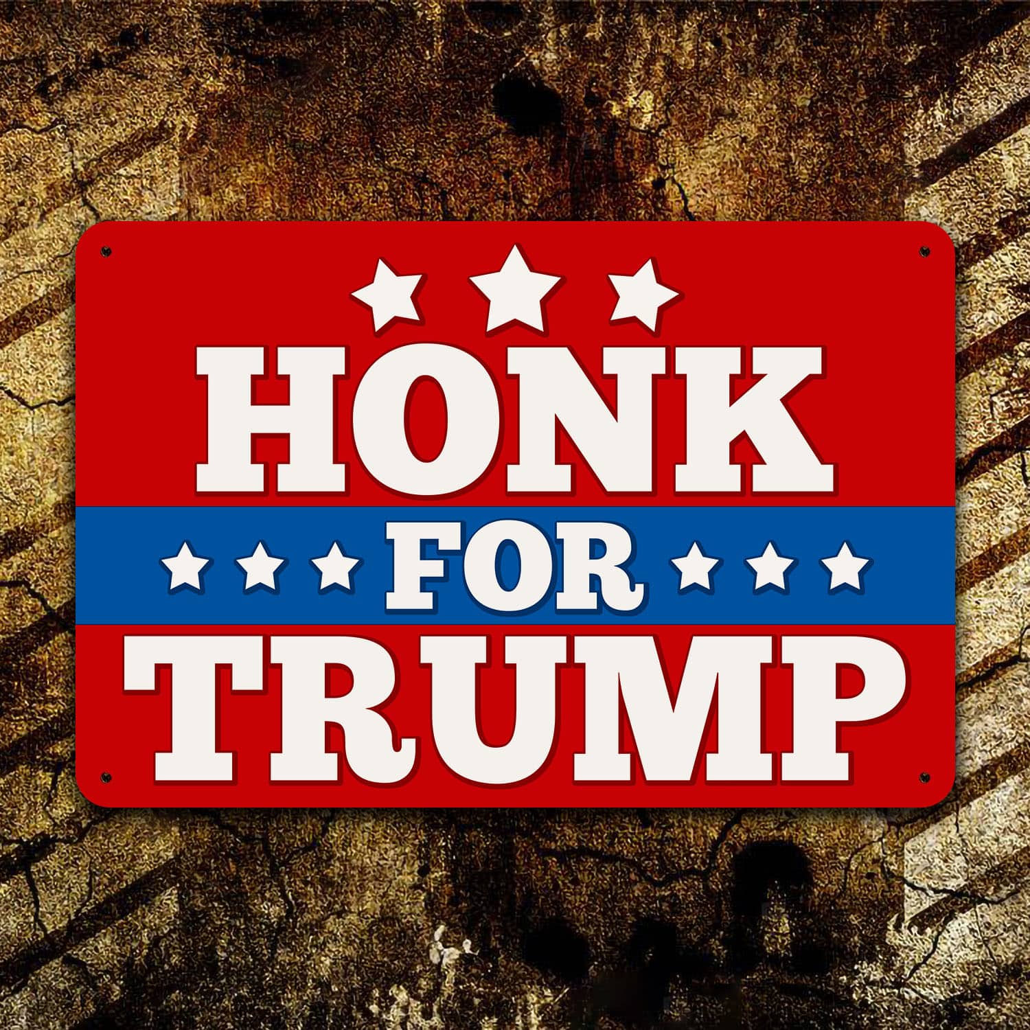 9BN. Honk For Trump Metal Sign Mockup 10