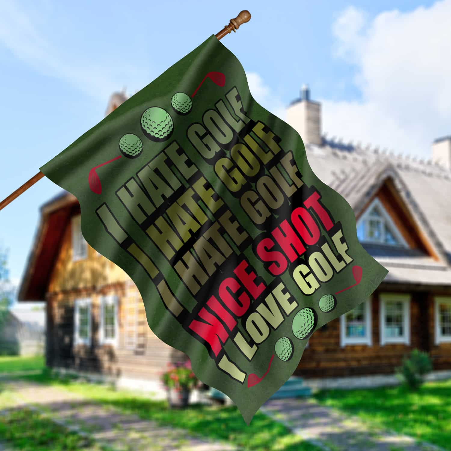 18H. I Hate Golf_30x40 House Flag Mockup 5