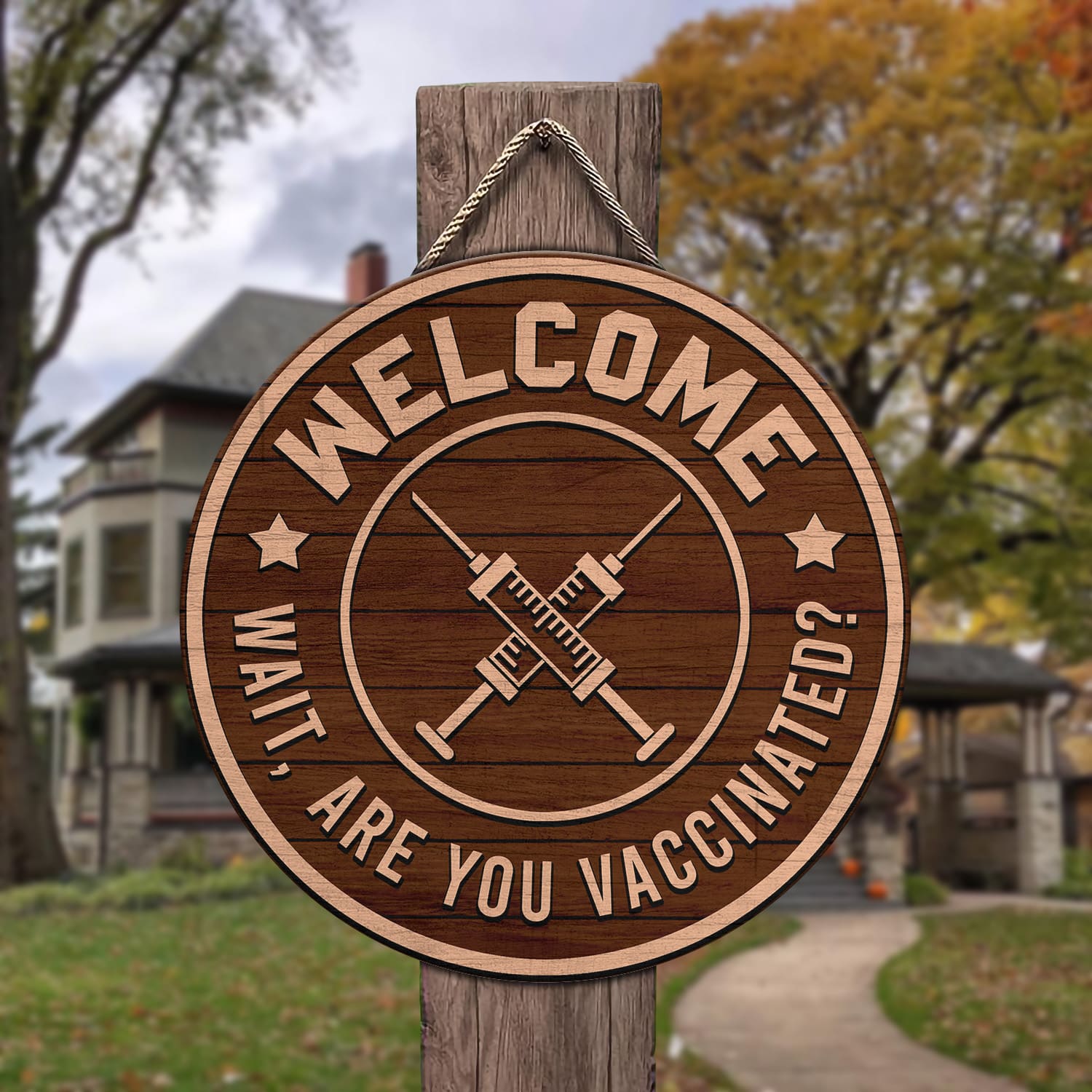 9NH. Are You Vaccinated doorsign(5) Door Sign Mockup 3