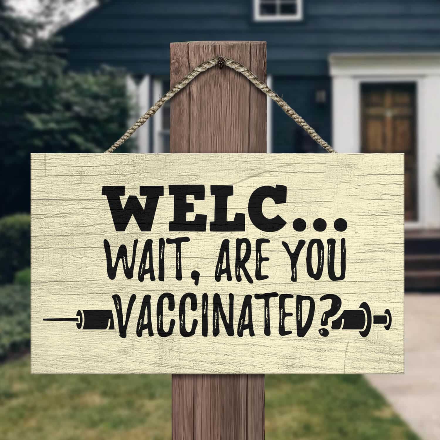 7TM ưu tiên. Welc Vaccinated - Door Sign Mockup 13