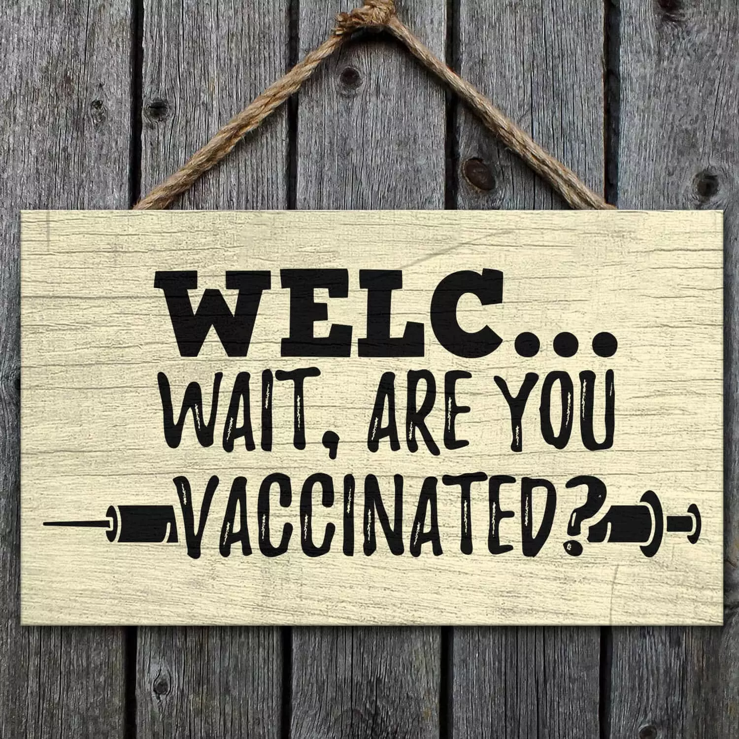 7TM ưu tiên. Welc Vaccinated - Door Sign Mockup 1