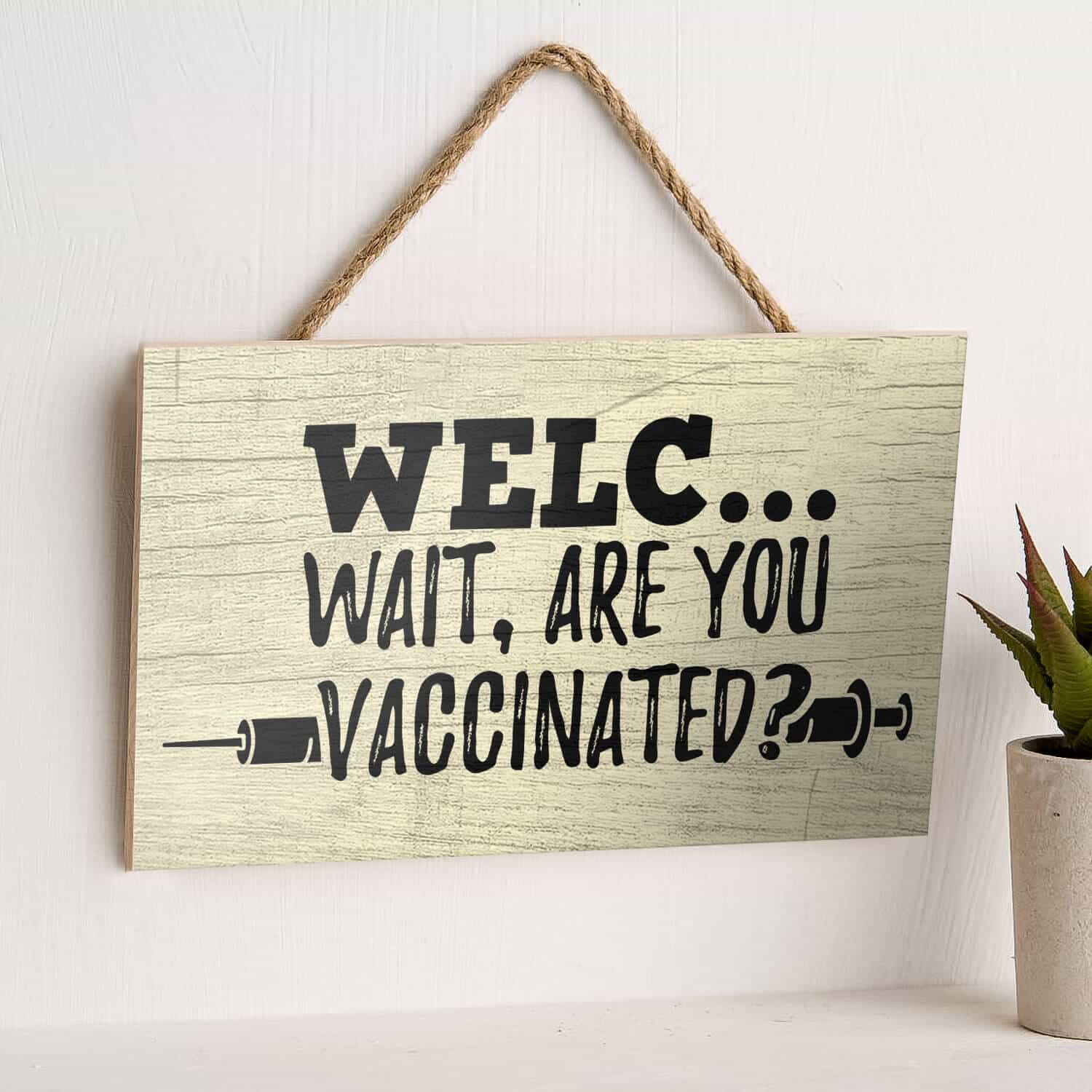 7TM ưu tiên. Welc Vaccinated - Door Sign Mockup 6