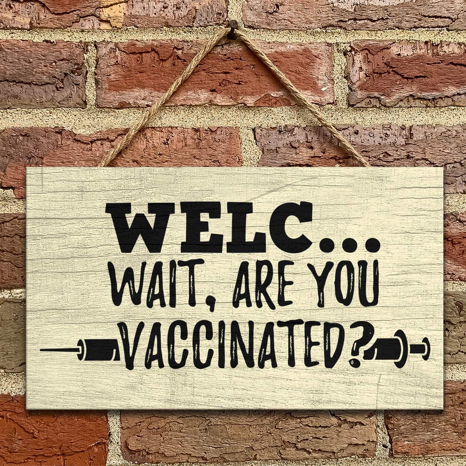 7TM ưu tiên. Welc Vaccinated - Door Sign Mockup 9