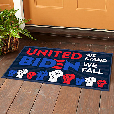 Alternative view of United We Stand Biden We Fall Doormat - Outdoor Indoor Doormat - Funny Joe Biden Doormat
