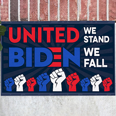 United We Stand Biden We Fall Doormat - Outdoor Indoor Doormat - Funny Joe Biden Doormat