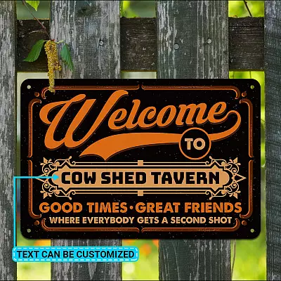 Bar Sign Personalized Good Times Great Friends Where Everybody Gets a Second Shot Retro Decorative Metal Sign Decor