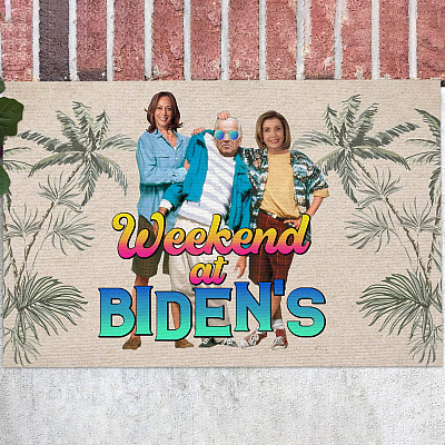 Weekend at Biden's Doormat - Outdoor Indoor Doormat - Funny Joe Biden Doormat
