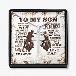 To My Son Wherever Your Journey In Life May Take You I Pray You'll Always Be Safe Artisan Crafted Cross Necklace - Artisan Crafted Cross Necklace