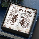To My Son Wherever Your Journey In Life May Take You I Pray You'll Always Be Safe Artisan Crafted Cross Necklace