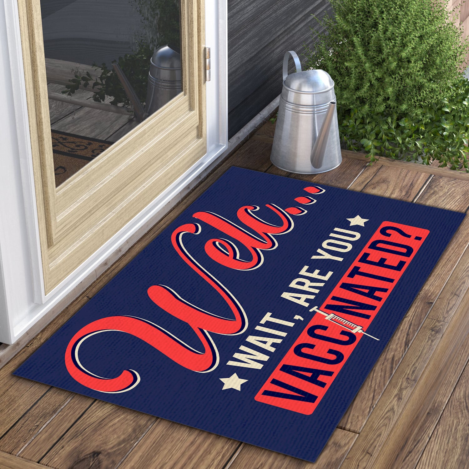 9NH. Are You Vaccinated doormart(5) Doormat mockup 3