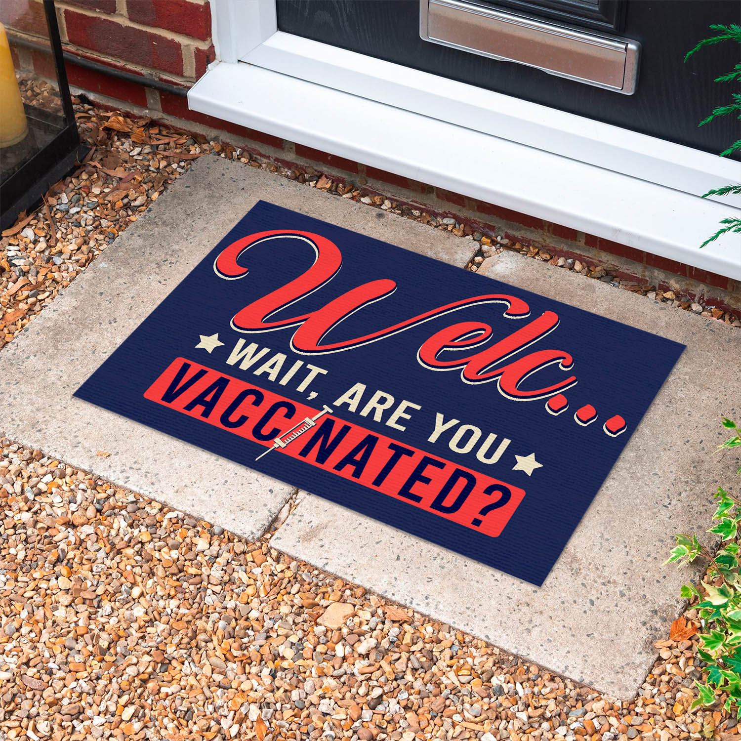 9NH. Are You Vaccinated doormart(5) Doormat mockup 10fx