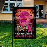 3KT. Boo Scare Away Breat Cancer-30X40 Garden Flag Mockup 3