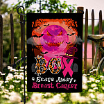 3KT. Boo Scare Away Breat Cancer-30X40 Garden Flag Mockup 6