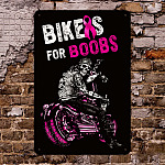 3KT. Biker For Boobs (metalsign) Metal Sign Mockup 8