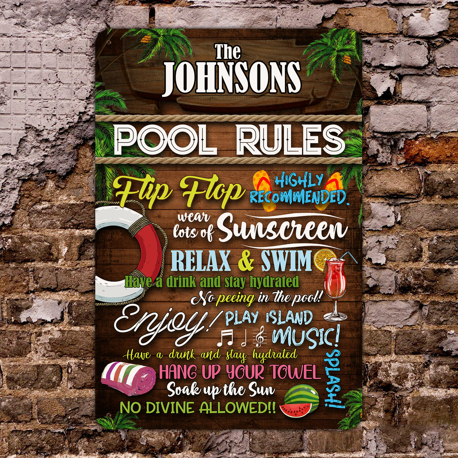 3MH. Pool Rules Metal Mockup 3