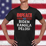 Impeach Biden Kamala Harris Nancy Pelosi T-Shirt - Pro Trump Biden Is Not My President V-Neck Tee
