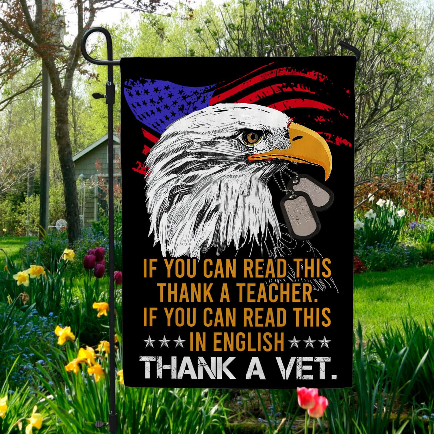 1MH. Thank A Vet 30x40 Garden Flag Mockup 5