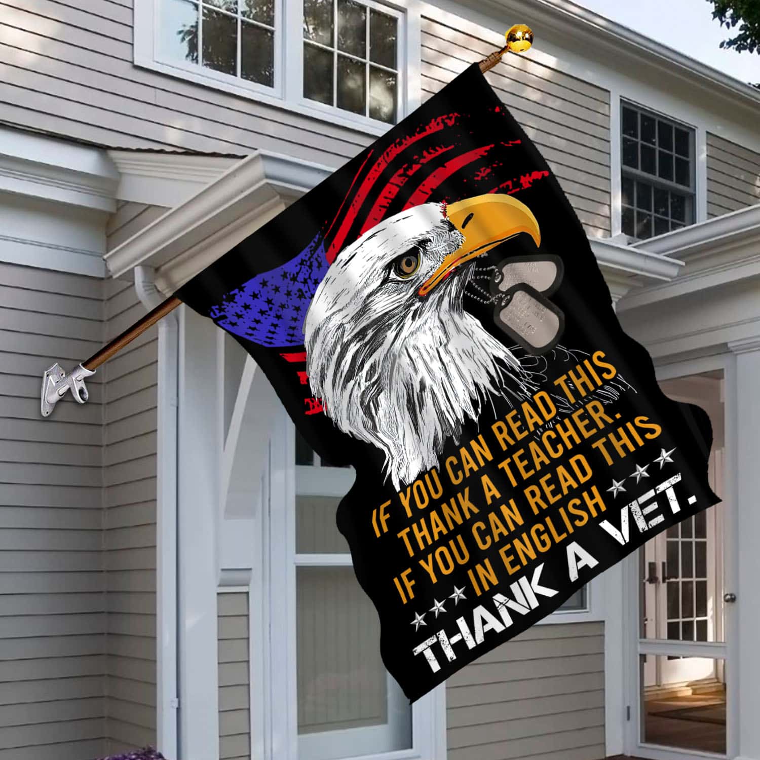 1MH. Thank A Vet 30x40 House Flag Mockup 6