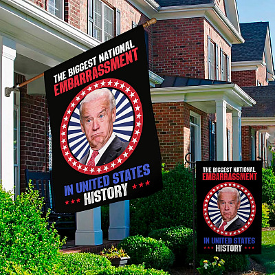 Alternative view of Joe Biden the Biggest National Embarrassment Garden Flag - House Flag - Wall Flag