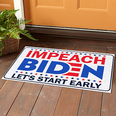 Alternative view of Impeach Biden Let's Start Early Decorative Doormat - Anti Biden Political Welcome Mat