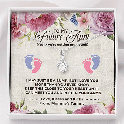 To My Future Aunt I May Just Be A Bump Aunt To Be Love Knot Necklace - Soon To Be Aunt Gifts - Alluring Beauty Necklace