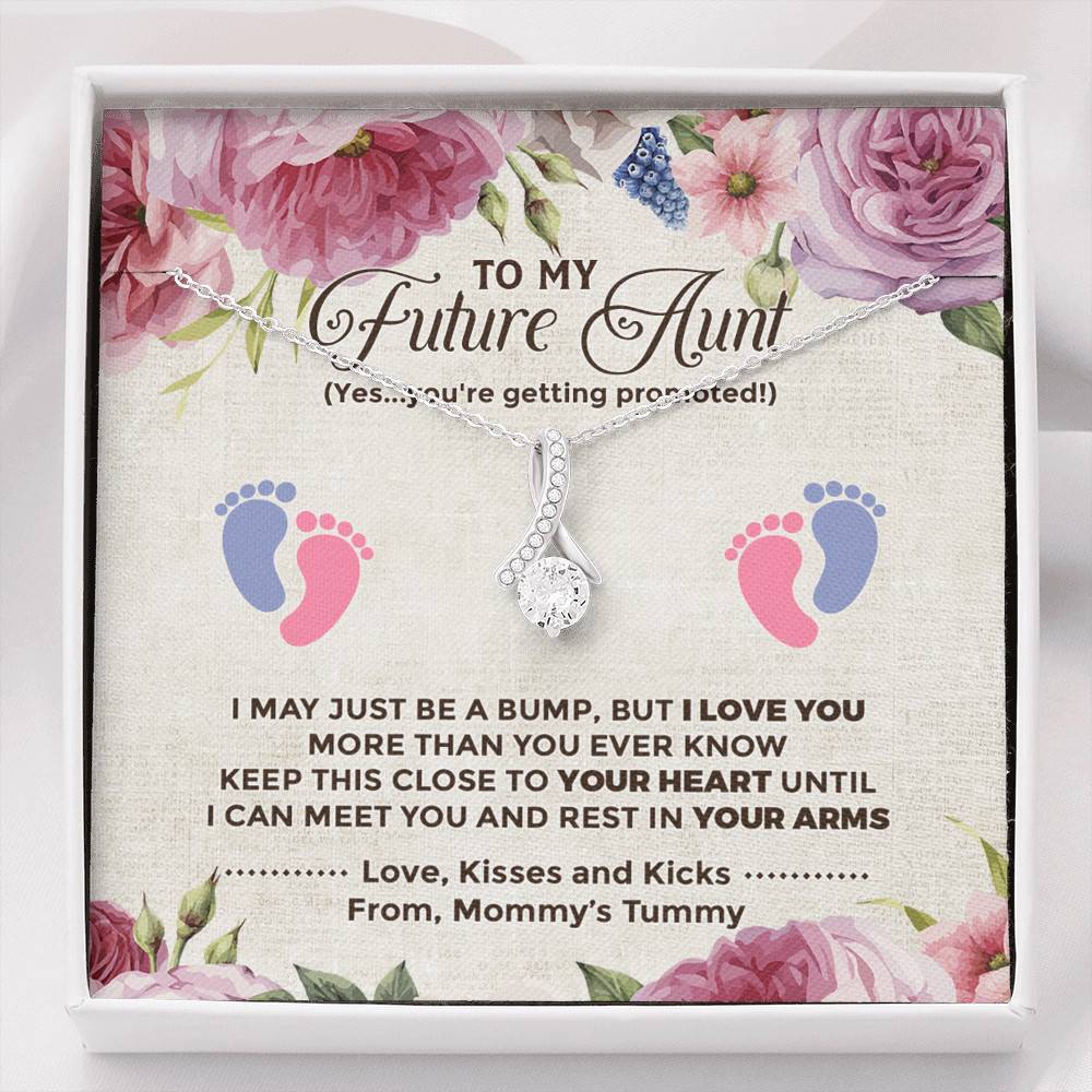 To My Future Aunt I May Just Be A Bump Aunt To Be Love Knot Necklace - Soon To Be Aunt Gifts - Alluring Beauty Necklace