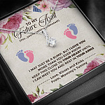 To My Future Aunt I May Just Be A Bump Aunt To Be Love Knot Necklace - Soon To Be Aunt Gifts