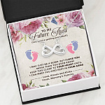 To My Future Aunt I May Just Be A Bump Aunt To Be Infinity Heart Pendant Necklace - Soon To Be Aunt Gifts