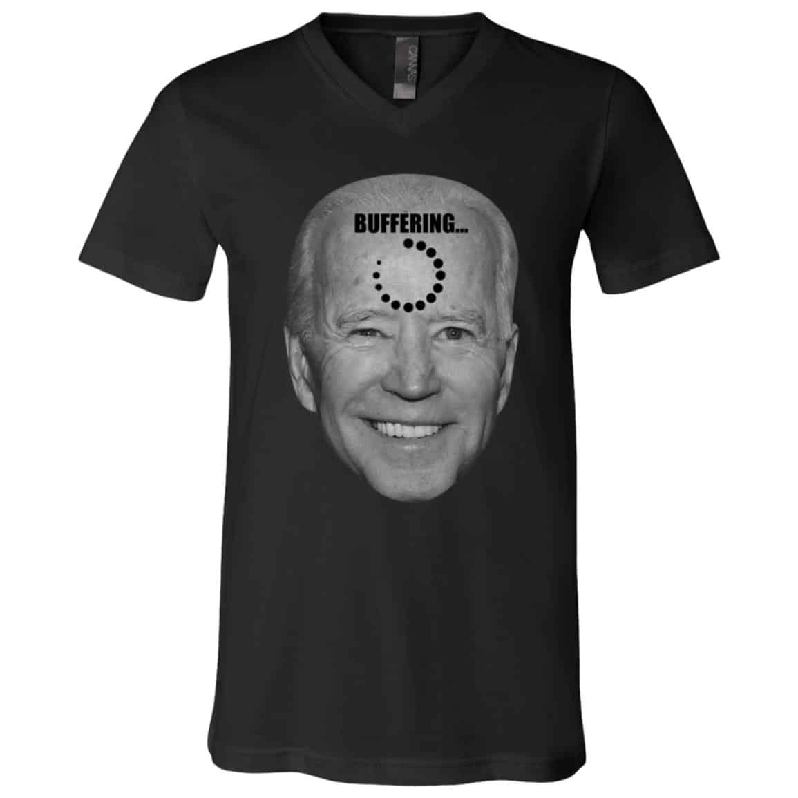 Joe Biden Buffering T-shirt, Black, V-Neck T-Shirt