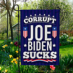 Corrupt Joe Biden Sucks Outdoor Indoor Garden Flag - House Flag - Wall Flag - Political Election Flag