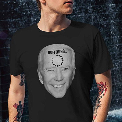 Alternative view of Joe Biden Buffering T-shirt - V-neck Tee - Funny Biden Shirt - Anti Biden Shirt
