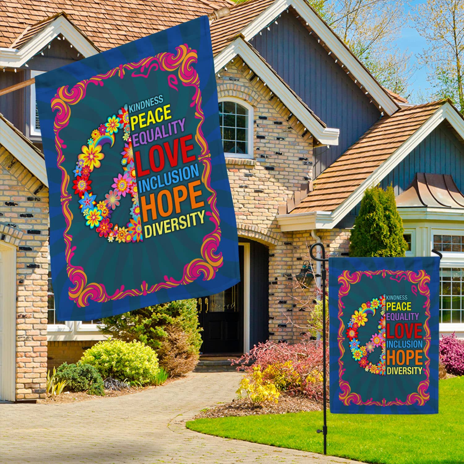 2O. Kindness Peace-30x40 Garden & House Mockup 3