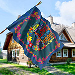 2O. Kindness Peace-30x40 House Flag Mockup 5
