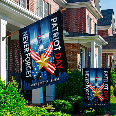 Alternative view of 9/11 Never Forget Patriot Day September 11 2021 Decorative Indoor Outdoor Flag - All Gave Some Some Gave All Flag