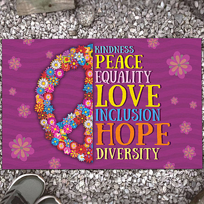 Pride Doormat Kindness Peace Equality Love Inclusion Hope Diversity Human Rights Entrance Decorative Doormat