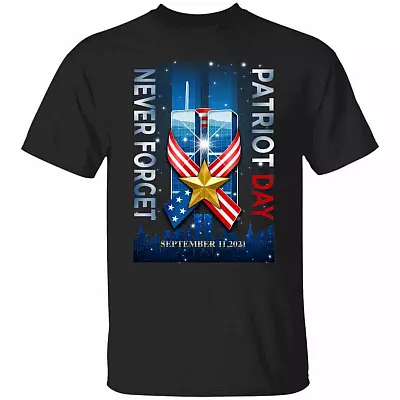 9/11 Never Forget Tshirt, Black, Unisex T-Shirt