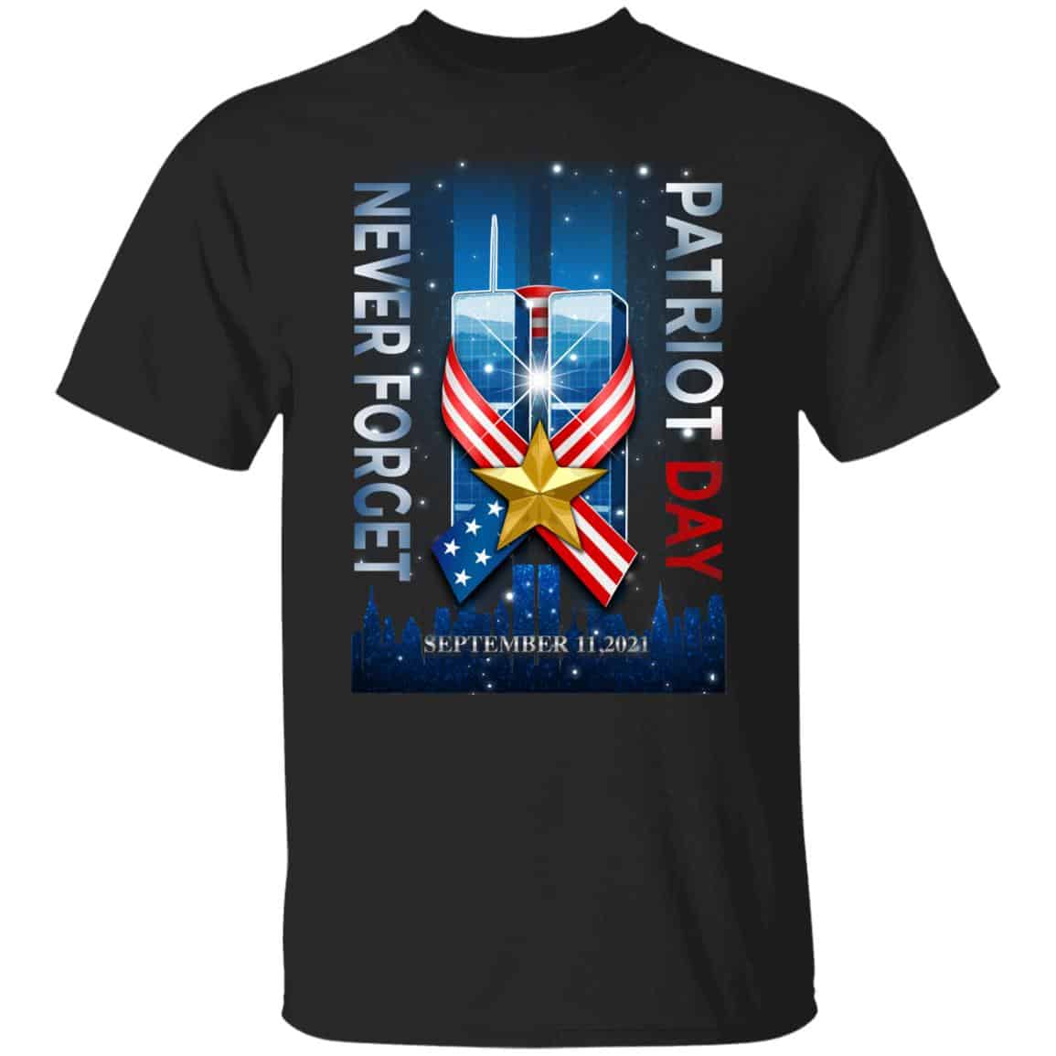 9/11 Never Forget Tshirt, Black, Unisex T-Shirt