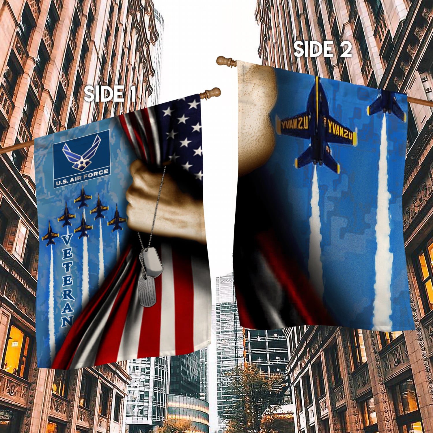 3KT. US Air Force Veteran_30x40_side 1 House Flag Mockup 2 Side-1