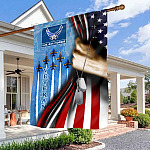 3KT. US Air Force Veteran_30x40_side 1 House Flag Mockup 3