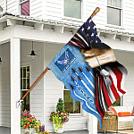 3KT. US Air Force Veteran_30x40_side 1 House Flag Mockup 7