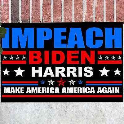 Impeach Biden Harris Make America America Again Indoor Doormat - Anti Biden Harris Wipe Feet Here Door Mat