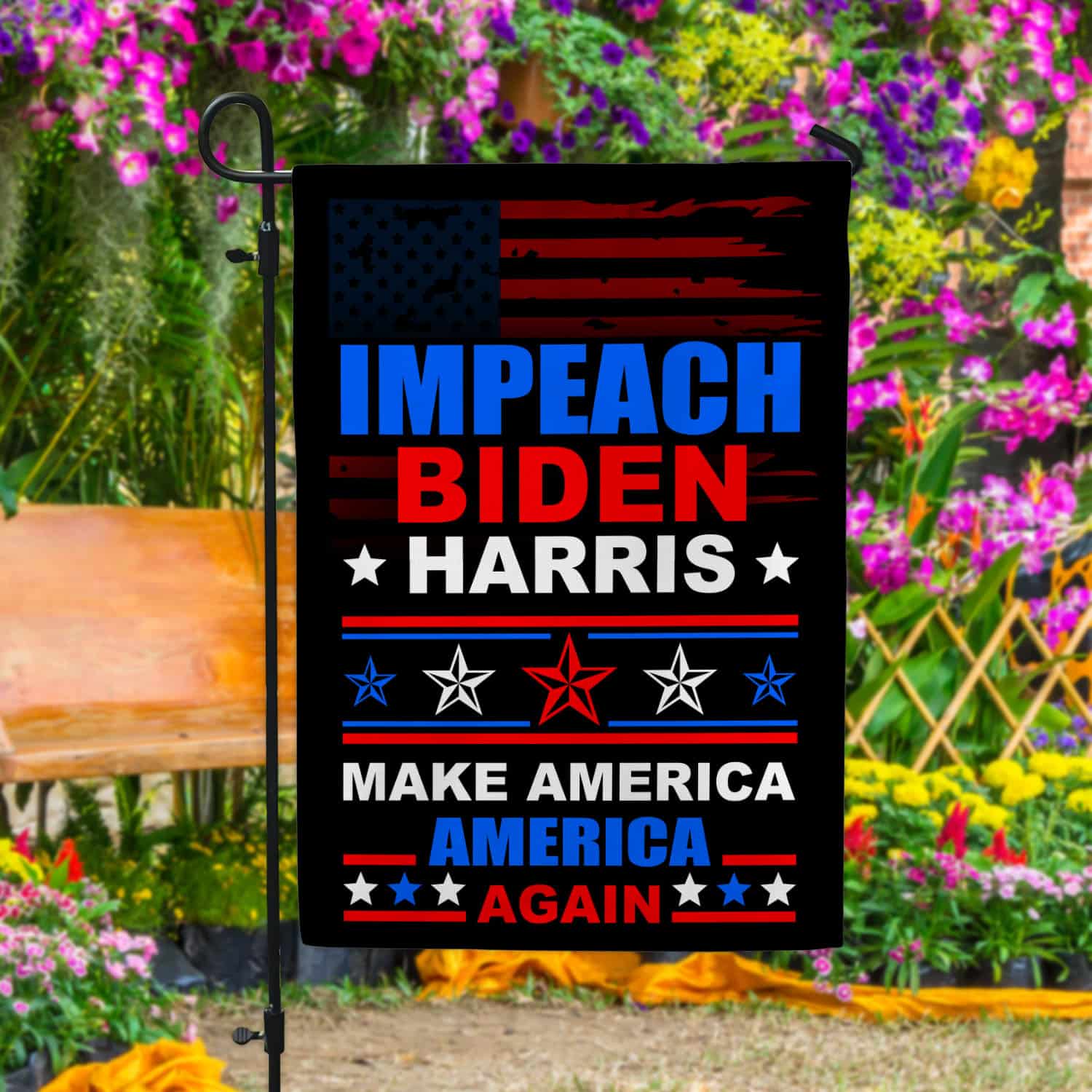 46 HG UU TIEN. Impeach Biden Harris_30x40 Garden Flag Mockup 4